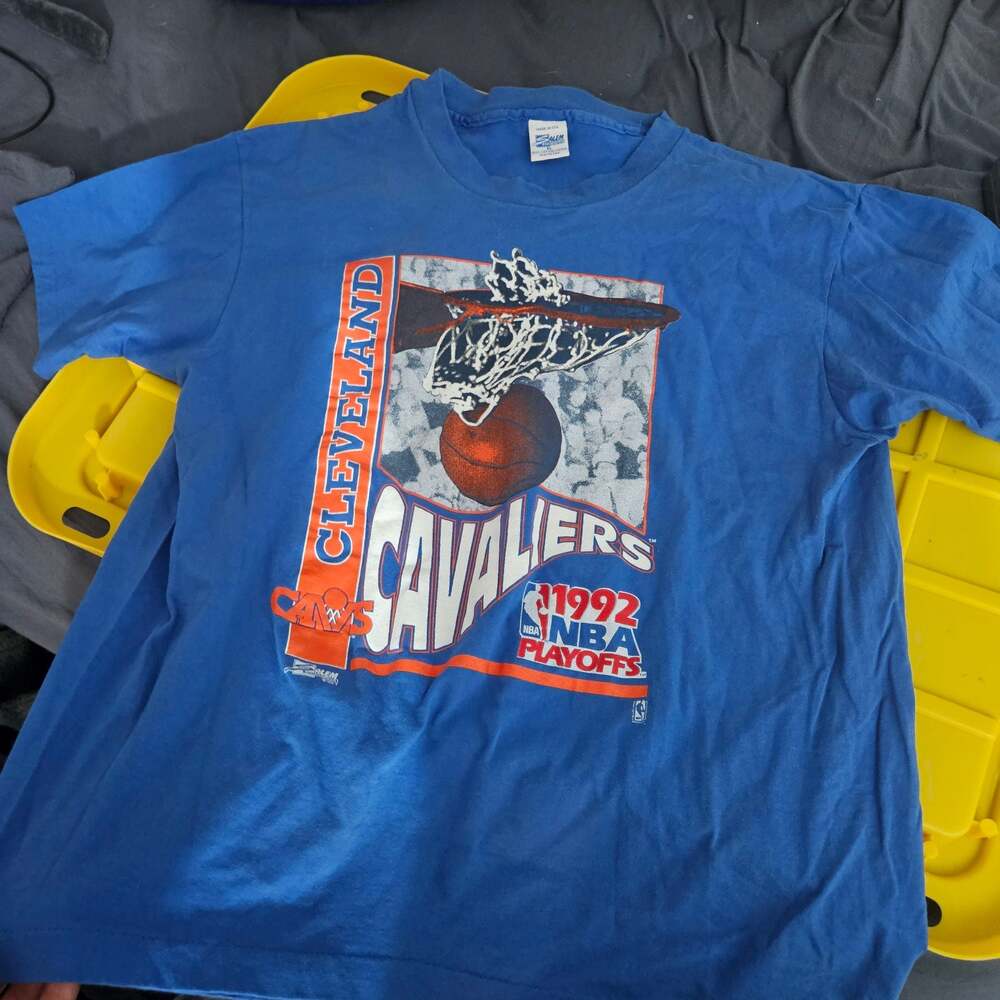 Vintage 1992 Cleveland Cavaliers NBA Playoffs Single Stitch T-Shirt Blue XL